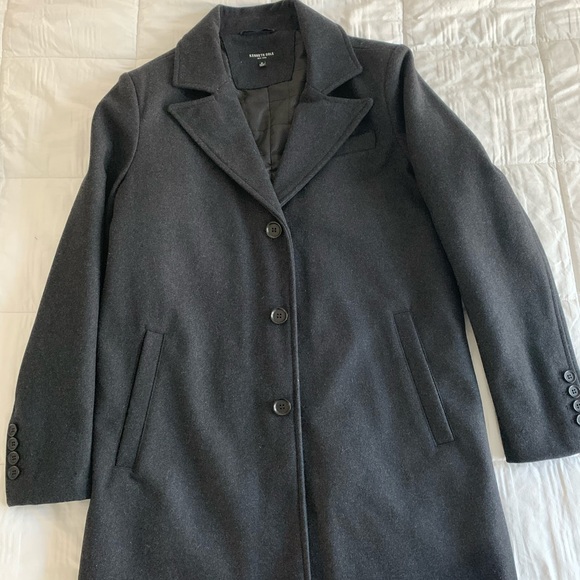Kenneth Cole New York Black Peacoat Sz Medium - Picture 2 of 8